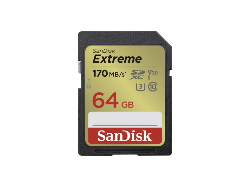 Extreme SDXC 64GB 170MBs Class 10 UHSI U3